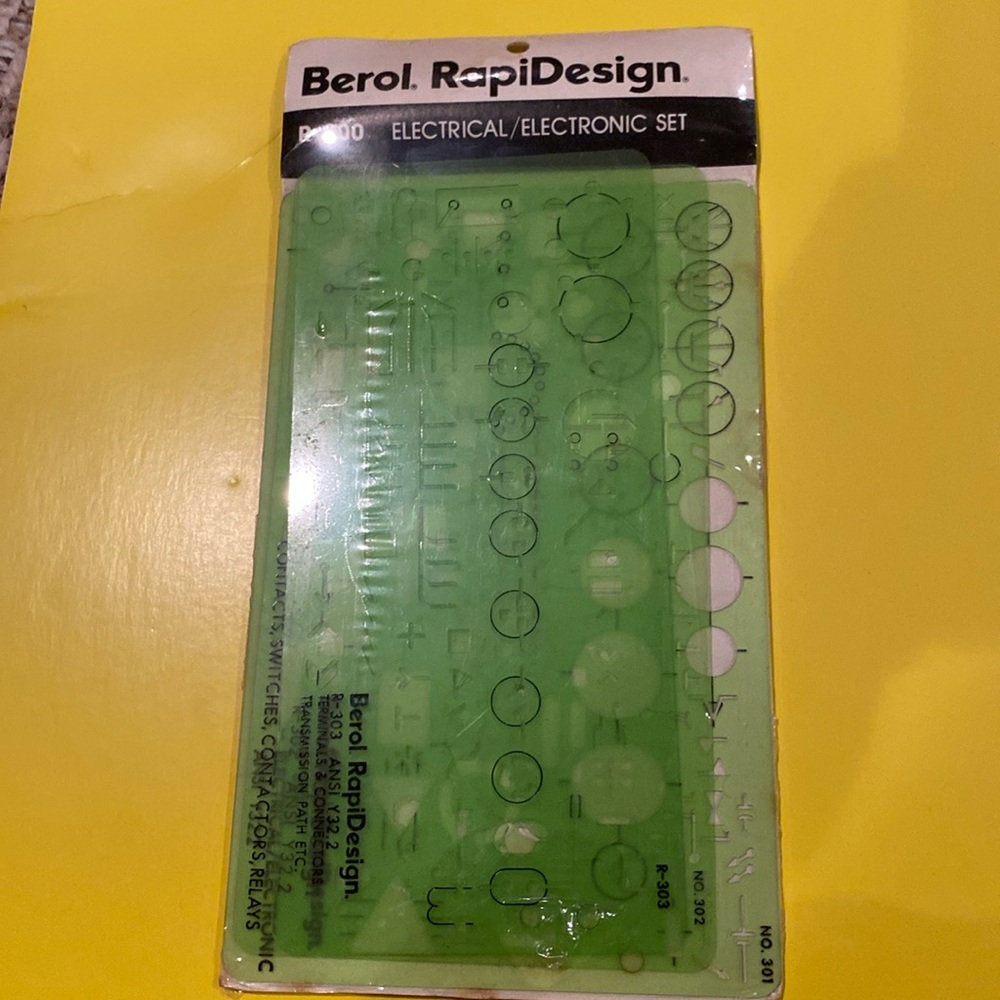 NIP Berol Rapiddesign #R-300 Electrical/Electronic Set Templates